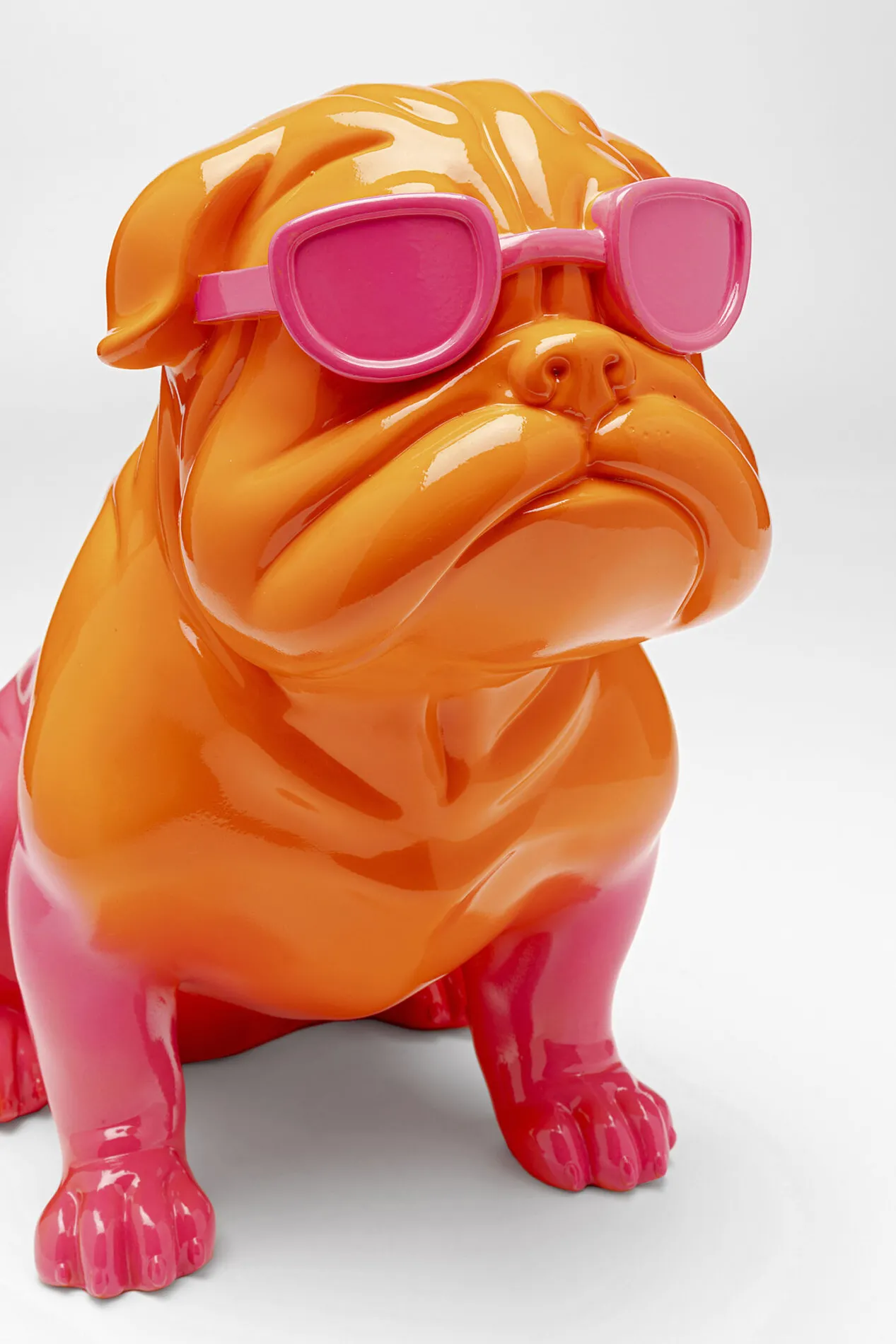 Skulptur Fashion Dog - Orange/Guld, 37cm - KARE Design