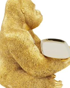 Skulptur Gorilla Butler, 37cm - Gorilla med Bricka - KARE Design