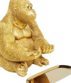 Skulptur Gorilla Butler, 37cm - Gorilla med Bricka - KARE Design