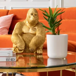 Skulptur Gorilla - Guld, 38,5cm - KARE Design