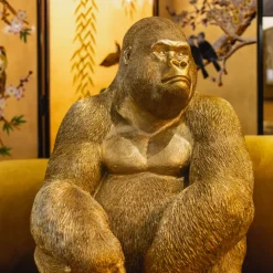 Skulptur Gorilla - Guld, XL 76cm - KARE Design