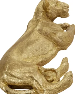 Skulptur Lion Gold - Dekor Guld Lejon, 113cm - KARE Design