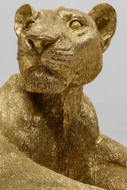 Skulptur Lion Gold - Dekor Guld Lejon, 113cm - KARE Design