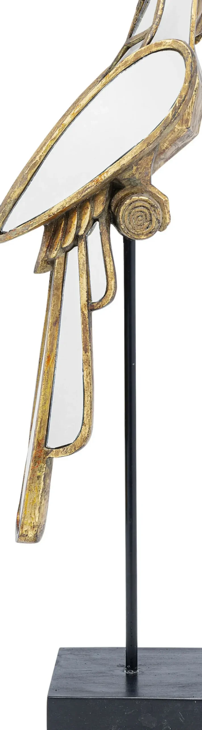 Skulptur Mirrored Parrot - Guld/Spegelglas, 53cm - KARE Design