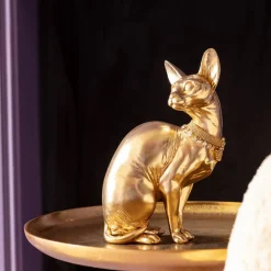 Skulptur Sitting Cat - Dekorfigur Guld Katt, 27cm - KARE Design