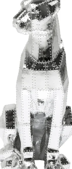 Skulptur Sitting Cat - Dekorfigur i Krom med Niitar, 82cm - KARE Design