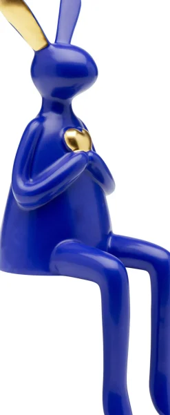 Skulptur Sitting Rabbit Heart - Blå, Handgjord, Unik, 29cm - KARE Design