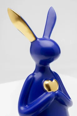 Skulptur Sitting Rabbit Heart - Blå, Handgjord, Unik, 29cm - KARE Design