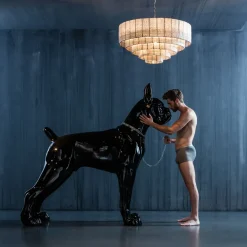 Skulptur Staty Toto - Dekor XL Svart Hund, 190cm - KARE Design