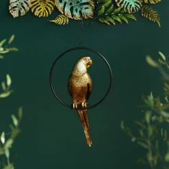 Skulptur Swinging Parrot - Hängande Dekor Papegoja Guld - KARE Design