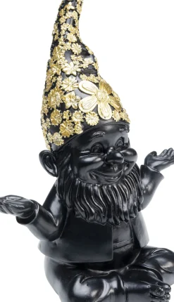 Skulptur Tomte Meditation - Svart/Guld, 19cm - KARE Design