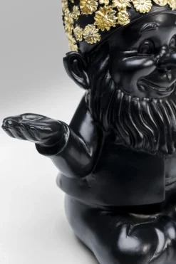 Skulptur Tomte Meditation - Svart/Guld, 19cm - KARE Design
