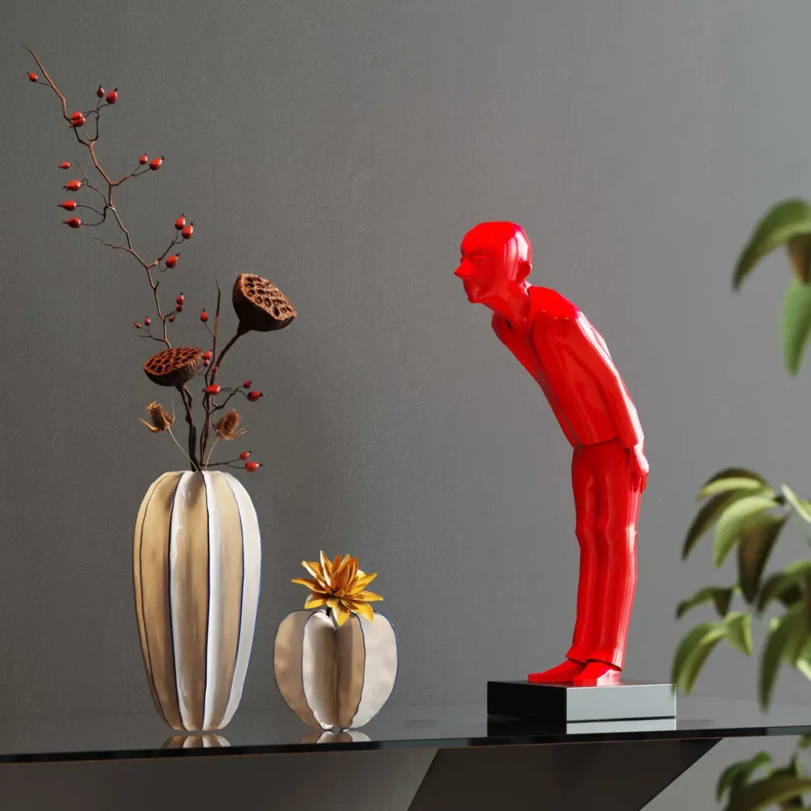 Skulptur Welcome Guests - Röd, 46cm - KARE Design