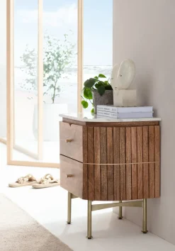 Sängbord Grace - Byrå - Trä/Marmor/Guld - KARE Design