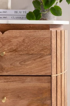 Sängbord Grace - Byrå - Trä/Marmor/Guld - KARE Design