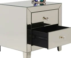 Sängbord Luxury - Byrå Champangefärgat Spegelglas, 2 Lådor - KARE Design