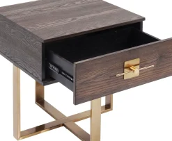 Sängbord Osaka med Låda - Mörkt Trä - KARE Design