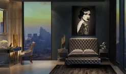 Säng Desire Hög 160x200cm - Grå Sammet - KARE Design