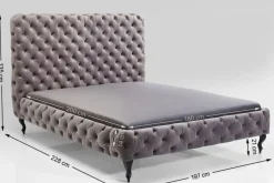 Säng Desire Hög 180x200cm - Grå Sammet - KARE Design