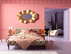 Säng Desire 180x200cm - Beige Sammet - KARE Design