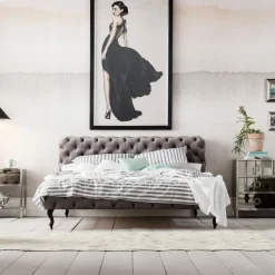 Säng Desire 200x200cm - Grå Sammet - KARE Design