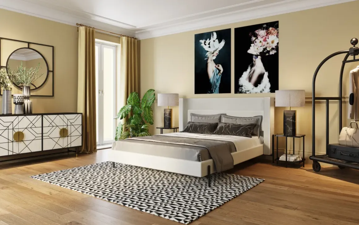 Säng Tivoli 160x200cm- Ljus beige - KARE Design