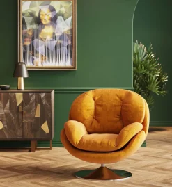 Snurrfåtölj Cosy - Sammet Bärnsten - KARE Design