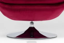 Snurrfåtölj Cosy - Vinröd Sammet - KARE Design