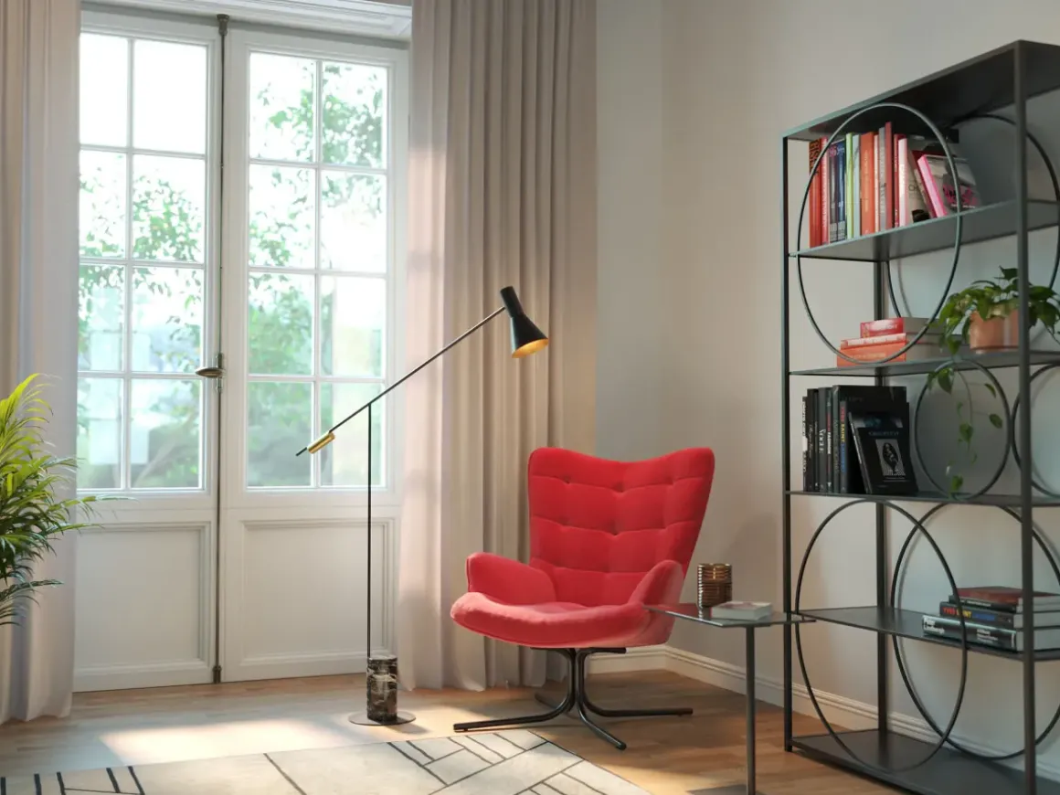 Snurrfåtölj Oscar - Sammet/Röd - KARE Design