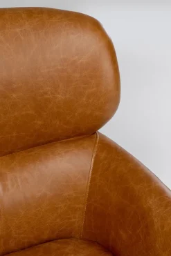 Snurrfåtölj Ottawa - Brun, Läder - KARE Design