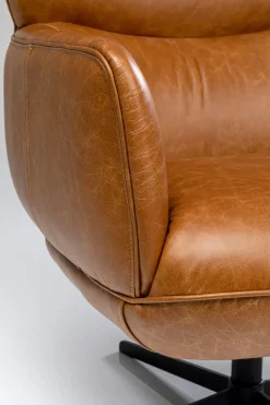 Snurrfåtölj Ottawa - Brun, Läder - KARE Design