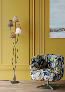 Snurrfåtölj Peony - Blommig Gulbrun/Beige - KARE Design