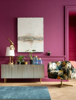 Snurrfåtölj Peony - Blommig Gulbrun/Beige - KARE Design