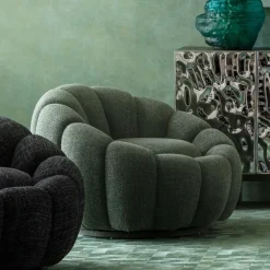 Snurrfåtölj Peppo Bloom - Melange Grön - KARE Design