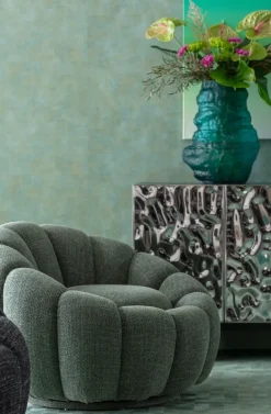 Snurrfåtölj Peppo Bloom - Melange Grön - KARE Design