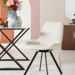 Snurrstol Baron - Off White/Svart - KARE Design