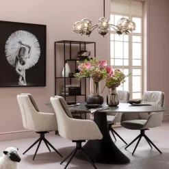 Snurrstol med Armstöd Amira - Greige - KARE Design