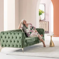 Soffa Bellissima - Grön, 3-Sits - KARE Design