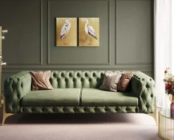 Soffa Bellissima - Grön, 3-Sits - KARE Design