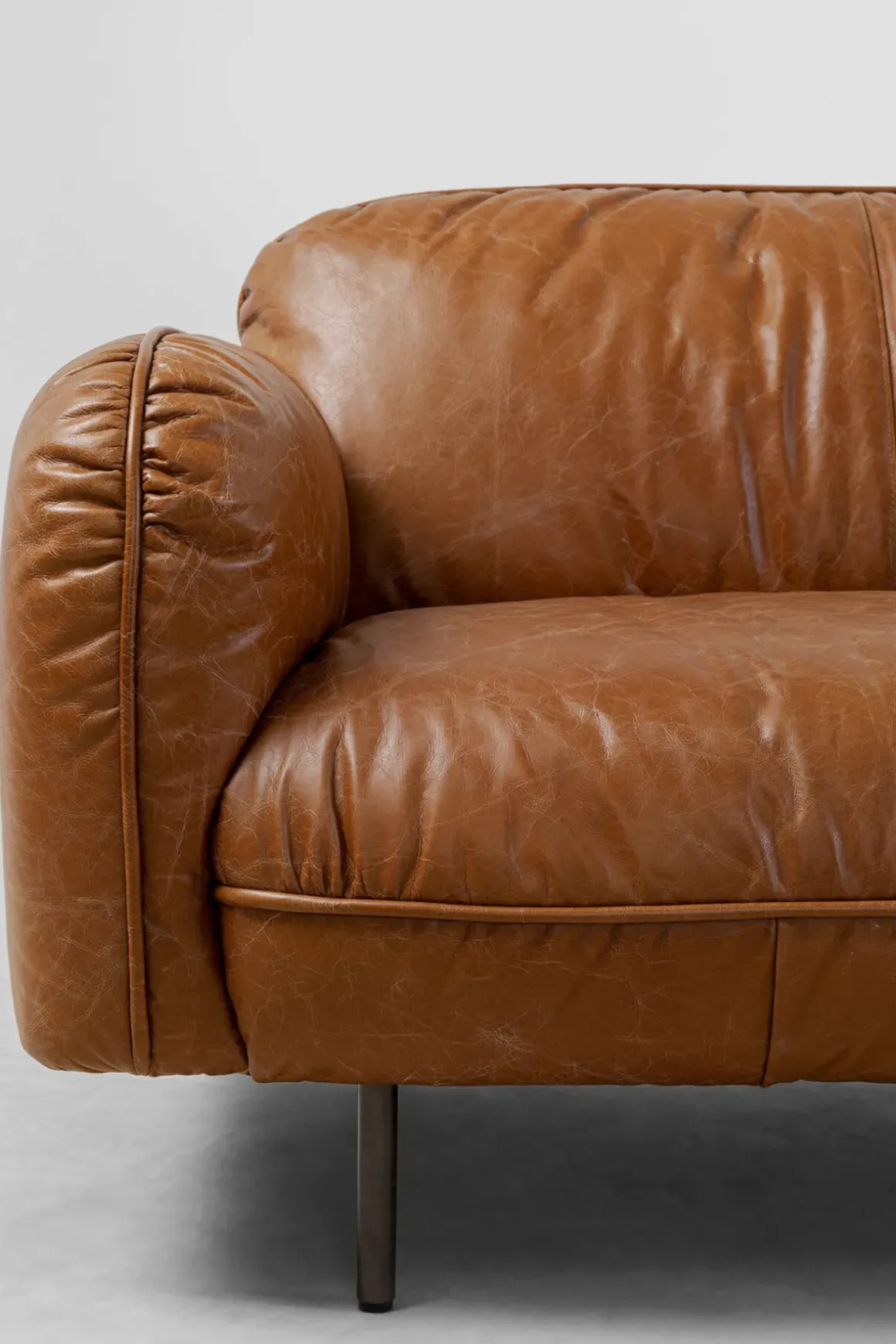 Soffa Calgary - Brun, Läder, 226cm - KARE Design