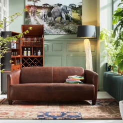Soffa Cigar Lounge - Brun Läder, 3-Sits - KARE Design
