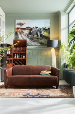 Soffa Cigar Lounge - Brun Läder, 3-Sits - KARE Design