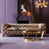 Soffa Desire - Beige Sammet, 3-Sits - KARE Design
