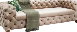 Soffa Desire - Beige Sammet, 3-Sits - KARE Design