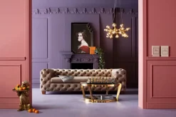 Soffa Desire - Beige Sammet, 3-Sits - KARE Design