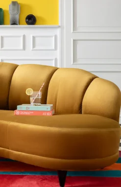 Soffa Dschinn - Bärnsten Sammet, 3-Sits - KARE Design