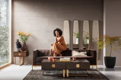 Soffa Loft - Brun, 3-Sits - KARE Design