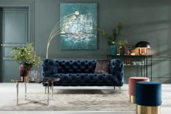 Soffa Look 2-sits Velvet Blå - KARE Design