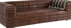 Soffa Square Dance - Brun Läder, 3-Sits - KARE Design