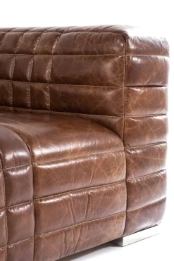 Soffa Square Dance - Brun Läder, 3-Sits - KARE Design